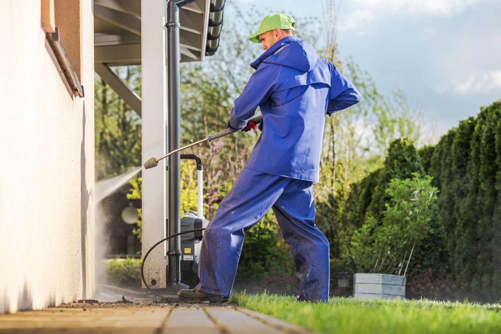 Soft washing the exterior of an Upstate home